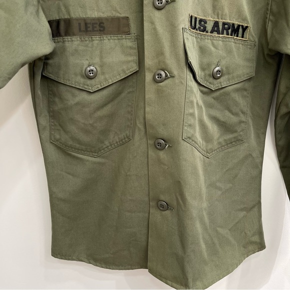 Vintage Repurposed Urban Renewal Military Surplus Jacket Ditsy Floral Trim Small - Picture 5 of 11